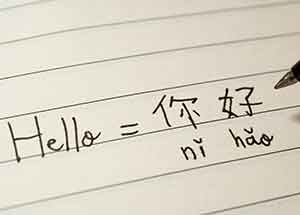 Notes translating hello into chinese